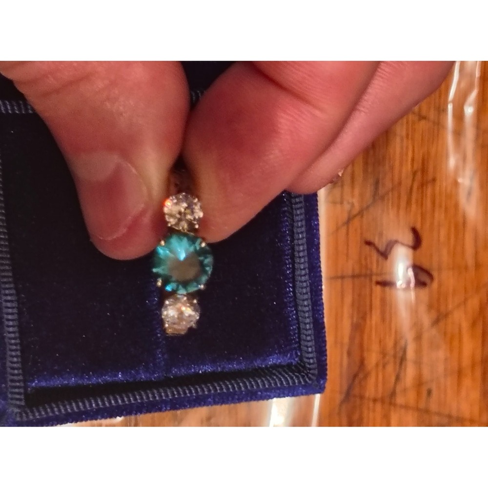 925 Lnt Three Stone Ring Size 9 Womens